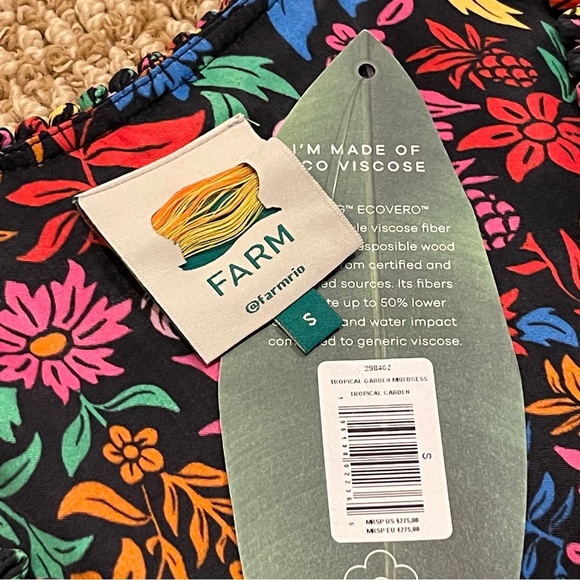 Farm Rio Tropical Garden Lenzing Ecovero Viscose Midi Dress Small like new - Picture 7 of 12